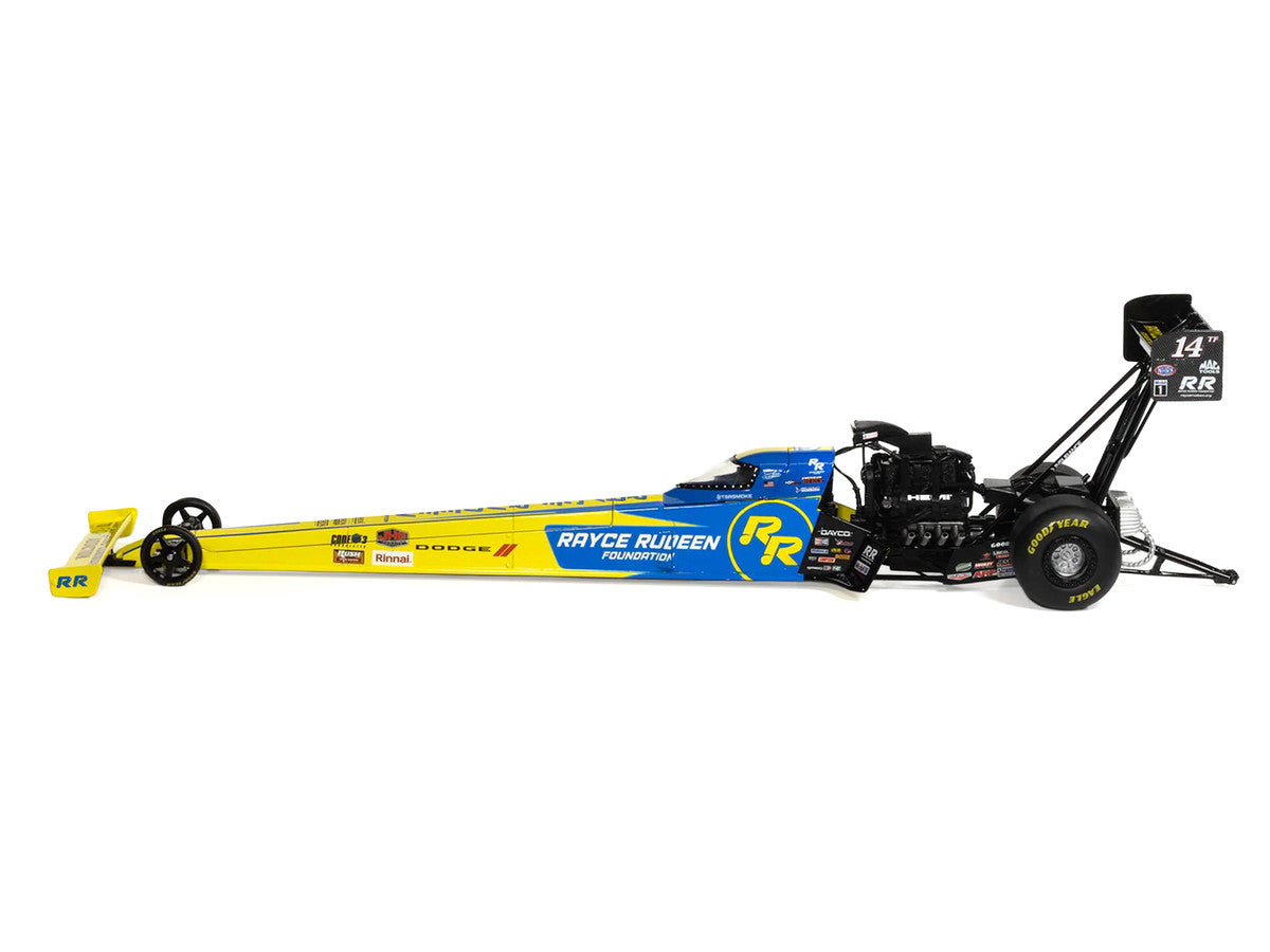 NHRA TFD (Top Fuel Dragster) #14TF Tony Stewart "Rayce Rudeen Foundation" Blue and Yellow (2025) 1/24 Diecast Model by Auto World LuxuryLifeWay Online Store