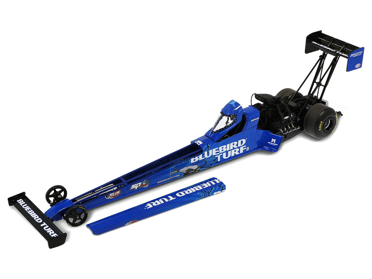NHRA TFD (Top Fuel Dragster) #TF200 Will Smith "Bluebird Turf" Blue with Graphics (2026) 1/24 Diecast Model Car by Auto World LuxuryLifeWay Online Store