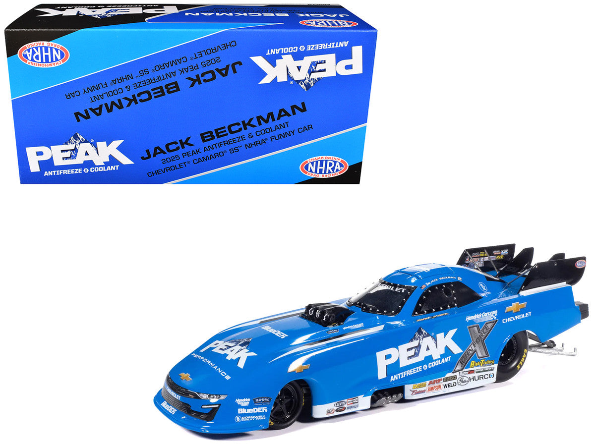 Chevrolet Camaro SS NHRA Funny Car Jack Beckman "Peak" (2025) "John Force Racing" Limited Edition 1/24 Diecast Model by Auto World LuxuryLifeWay Online Store