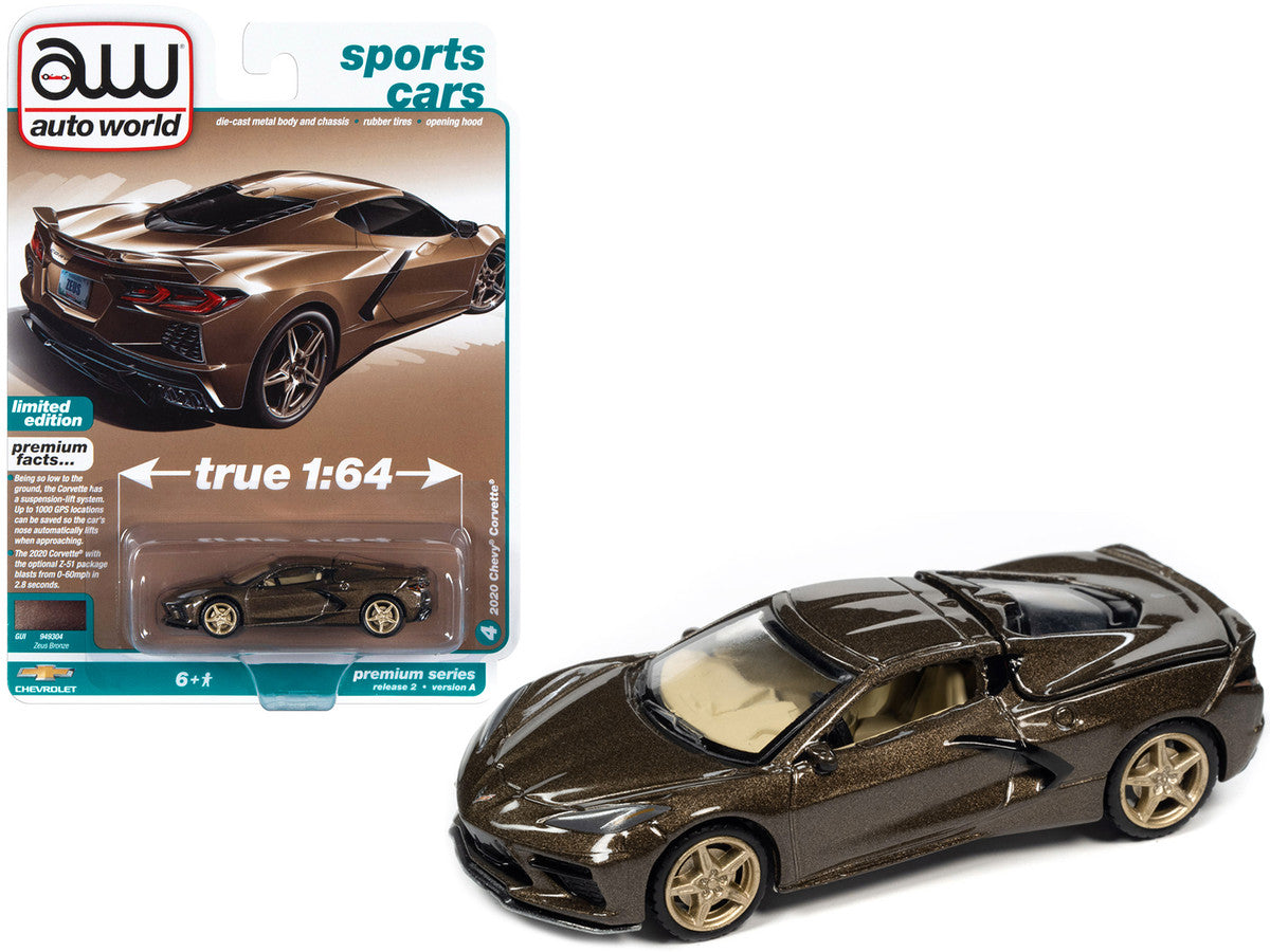 2020 Chevrolet Corvette Zeus Bronze Metallic "Sports Cars" Limited Edition 1/64 Diecast Model Car by Auto World LuxuryLifeWay Online Store