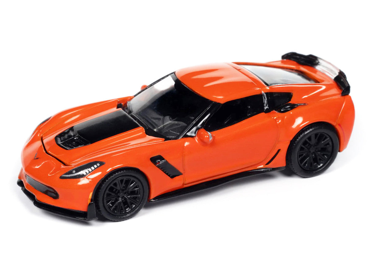 2019 Chevrolet Corvette Z06 Sebring Orange with Black Hood "Sports Cars" Series 1/64 Diecast Model Car by Auto World LuxuryLifeWay Online Store