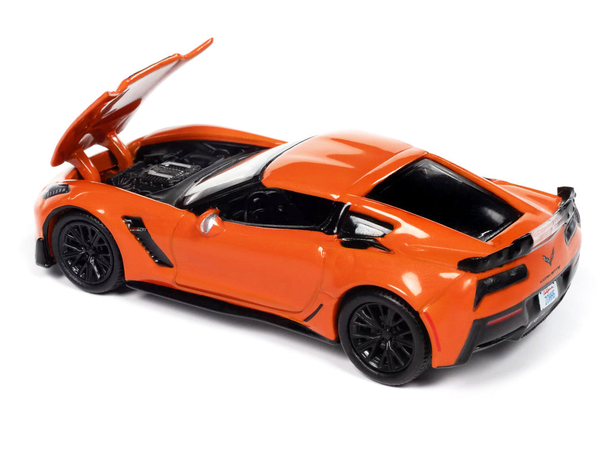 2019 Chevrolet Corvette Z06 Sebring Orange with Black Hood "Sports Cars" Series 1/64 Diecast Model Car by Auto World LuxuryLifeWay Online Store