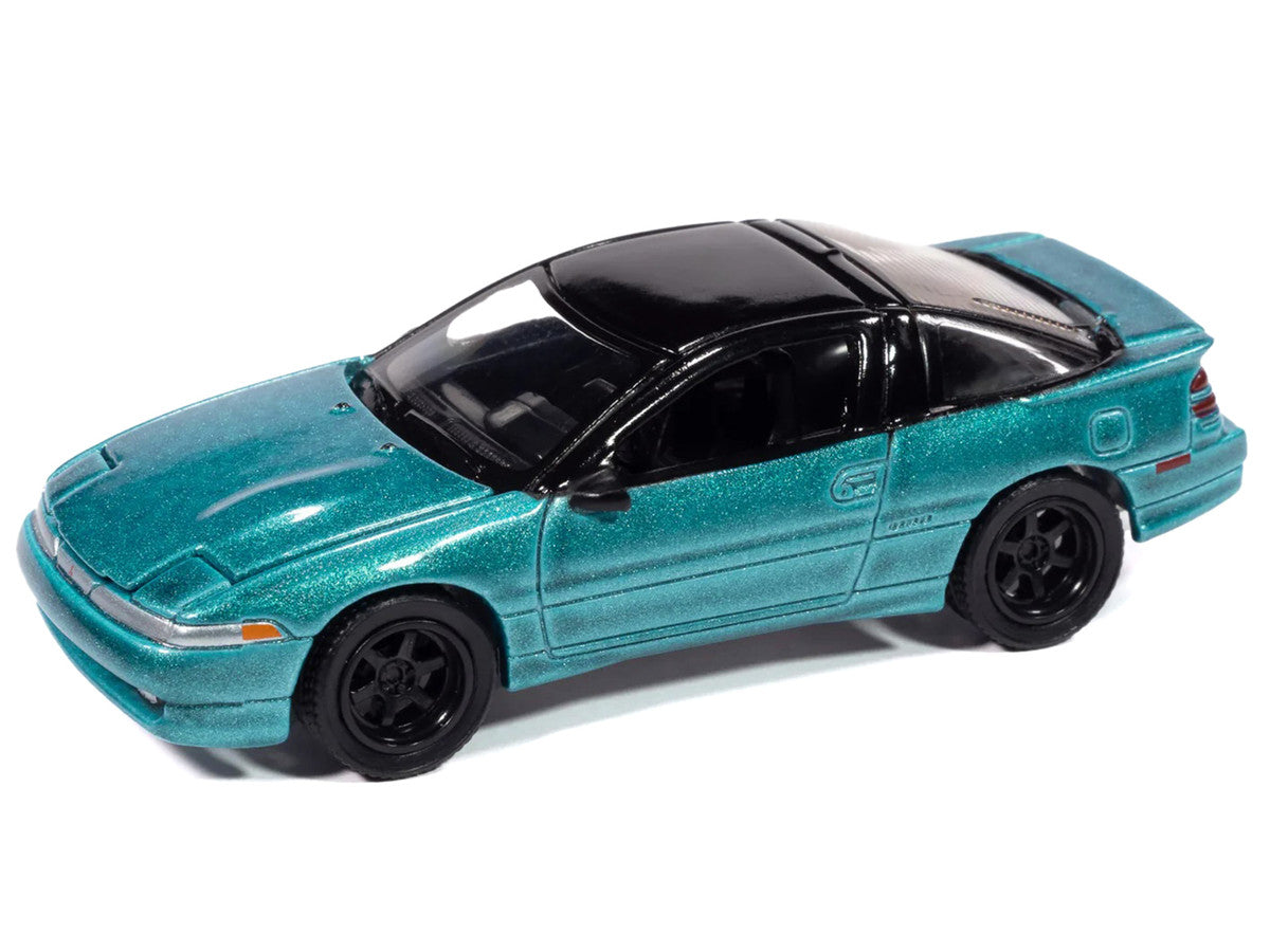 1991 Mitsubishi Eclipse GSX Tennessee Blue Metallic with Black Top "Import Legends" Series 1/64 Diecast Model Car by Auto World LuxuryLifeWay Online Store