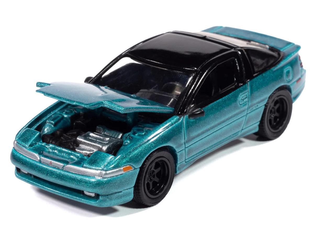 1991 Mitsubishi Eclipse GSX Tennessee Blue Metallic with Black Top "Import Legends" Series 1/64 Diecast Model Car by Auto World LuxuryLifeWay Online Store