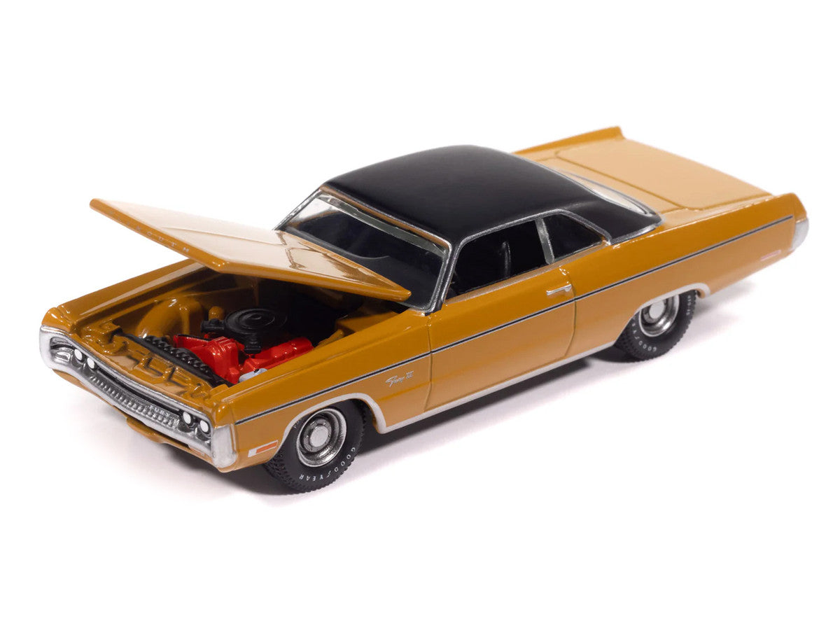 1971 Plymouth Fury III Bahama Yellow with Black Top "Vintage Muscle" Series 1/64 Diecast Model Car by Auto World LuxuryLifeWay Online Store