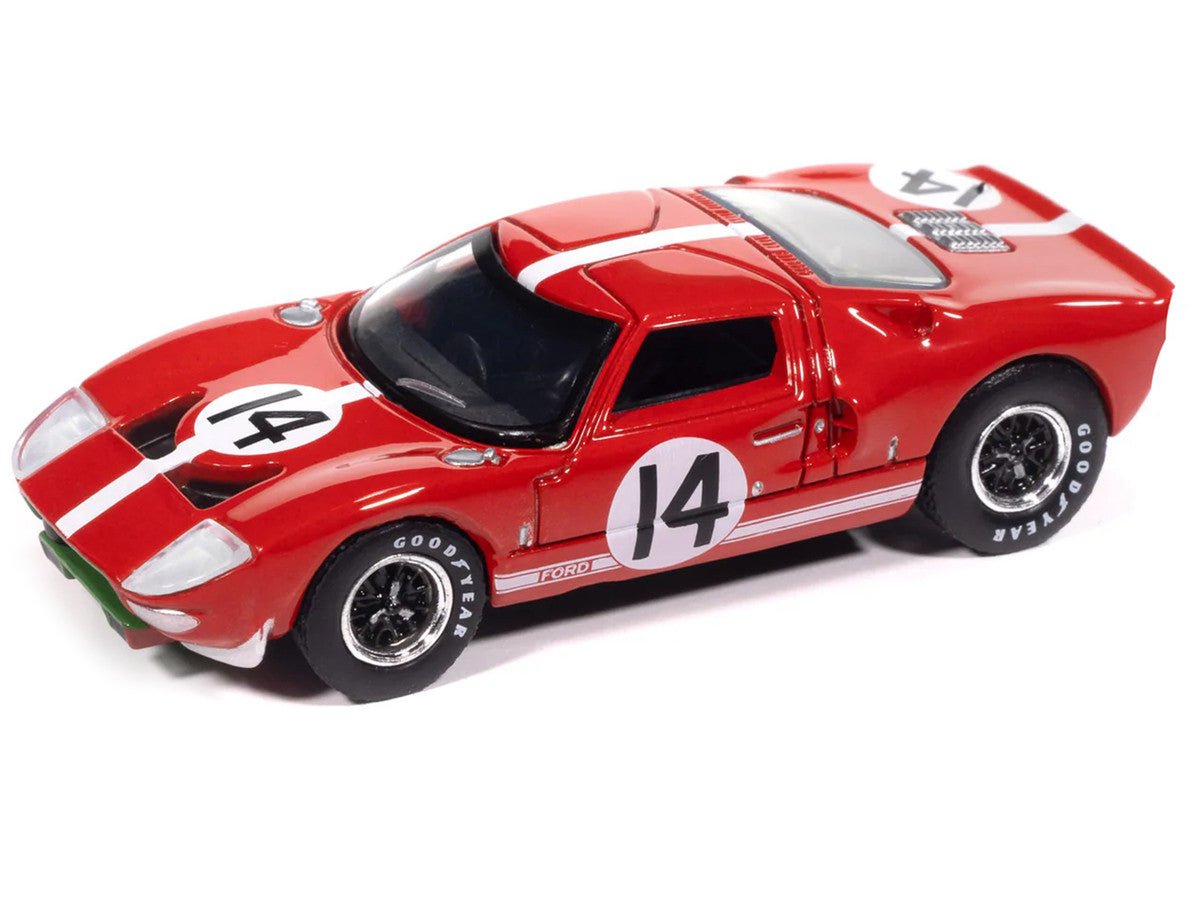 1965 Ford GT40 #14 Red with White Stripes "Vintage Muscle" Series 1/64 Diecast Model Car by Auto World LuxuryLifeWay Online Store