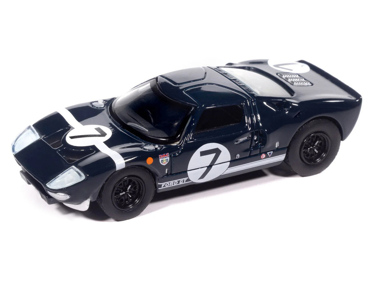1965 Ford GT40 #7 Blue Black with White Stripes "Vintage Muscle" Series 1/64 Diecast Model Car by Auto World LuxuryLifeWay Online Store