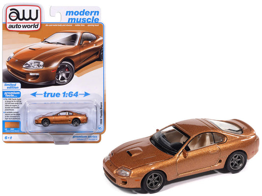 1998 Toyota Supra Sedona Sunset Bronze Metallic "Modern Muscle" Series 1/64 Diecast Model Car by Auto World LuxuryLifeWay Online Store