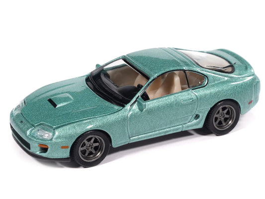 1998 Toyota Supra Caribbean Green Metallic "Modern Muscle" Series 1/64 Diecast Model Car by Auto World LuxuryLifeWay Online Store