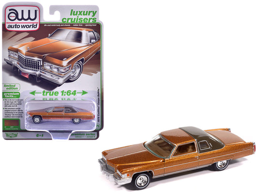 1976 Cadillac Coupe DeVille Amberlite Firemist Metallic "Luxury Cruisers" Series 1/64 Diecast Model Car by Auto World LuxuryLifeWay Online Store