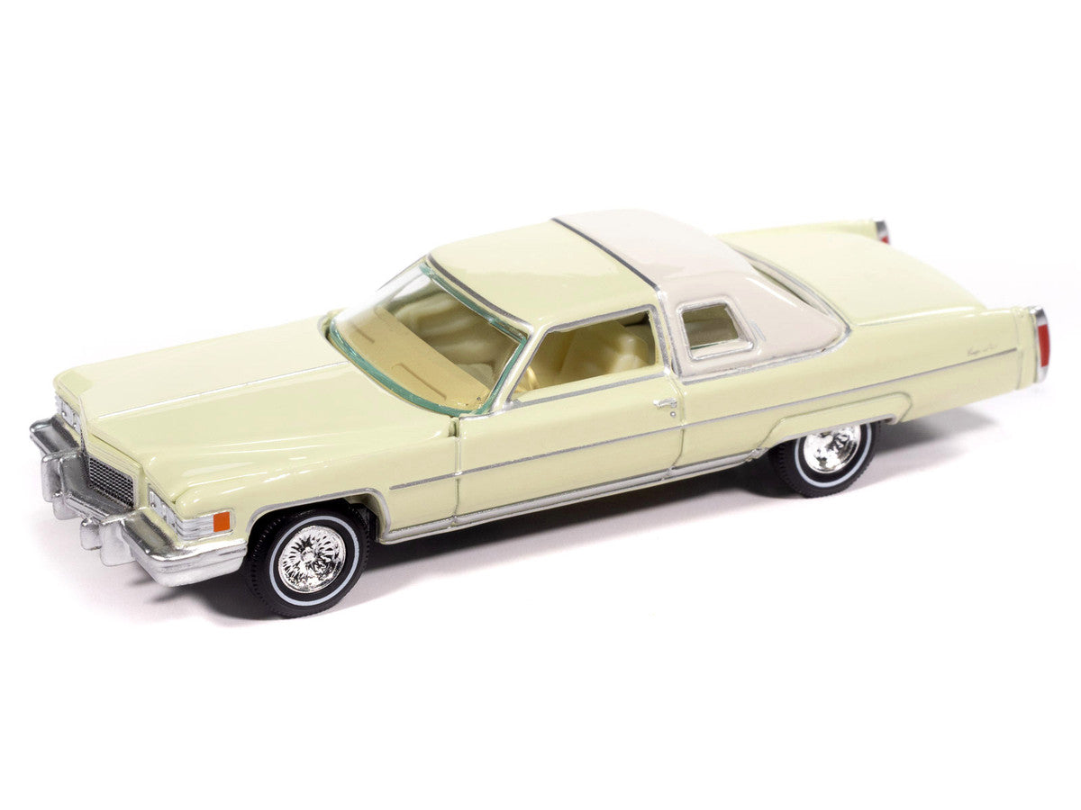 1976 Cadillac Coupe DeVille Phoenician Ivory "Luxury Cruisers" Series 1/64 Diecast Model Car by Auto World LuxuryLifeWay Online Store