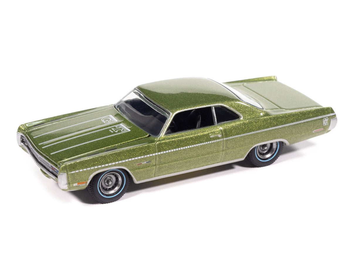 1971 Plymouth Sport Fury GT Amber Sherwood Green Metallic with White Graphics "Vintage Muscle" Series 1/64 Diecast Model Car by Auto World LuxuryLifeWay Online Store