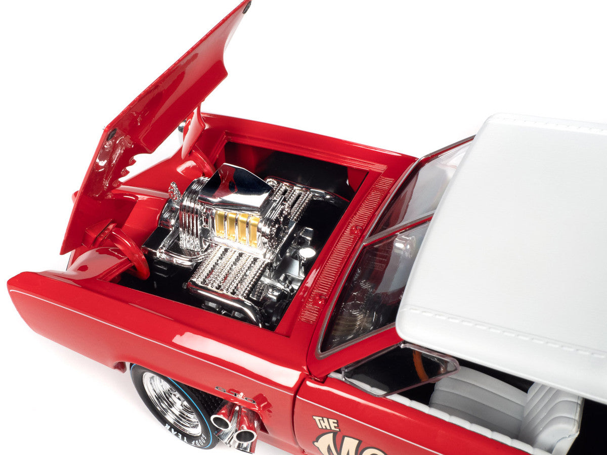 Monkeemobile Red with White Top and Interior "The Monkees" with Four Monkees Figure Cutouts "Silver Screen Machines" Series 1/18 Diecast Model Car by Auto World LuxuryLifeWay Online Store