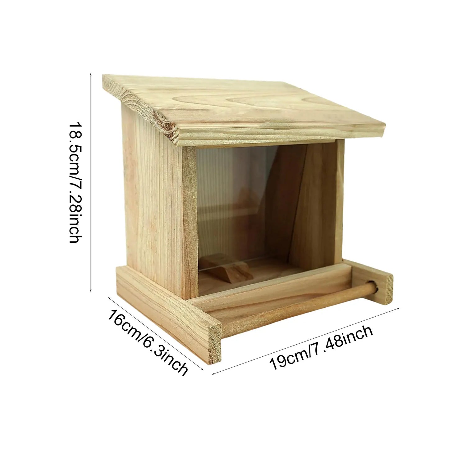 Bird House Wood Hanging Nesting Box Sheltered Warm Place Outside Bluebird Viewing House Feeder for Pet Supplies Patio Small Bird Pi-Mart