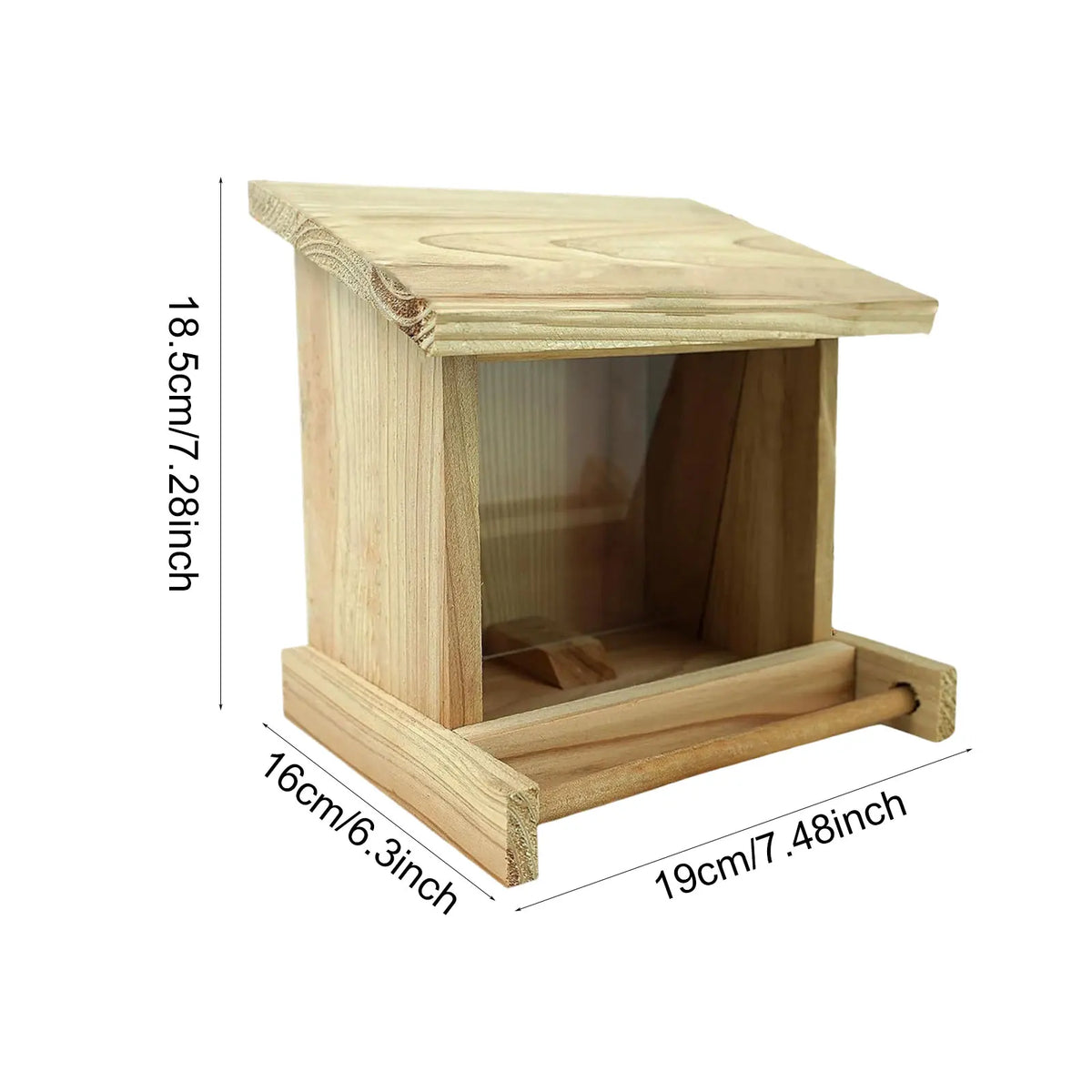 Bird House Wood Hanging Nesting Box Sheltered Warm Place Outside Bluebird Viewing House Feeder for Pet Supplies Patio Small Bird Pi-Mart
