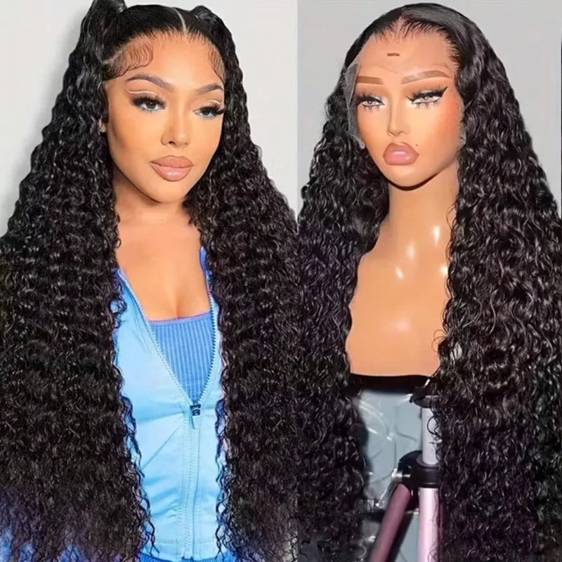 Deep Wave Human Hair Wig 13x4 Lace Front Wig For Women 200% Density Pre-Plucked With Baby Hair Transparent Lace Wig 22 Inch LadyShow.Store