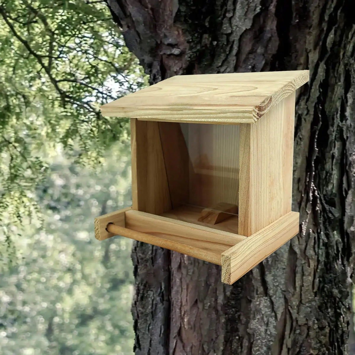 Bird House Wood Hanging Nesting Box Sheltered Warm Place Outside Bluebird Viewing House Feeder for Pet Supplies Patio Small Bird Pi-Mart