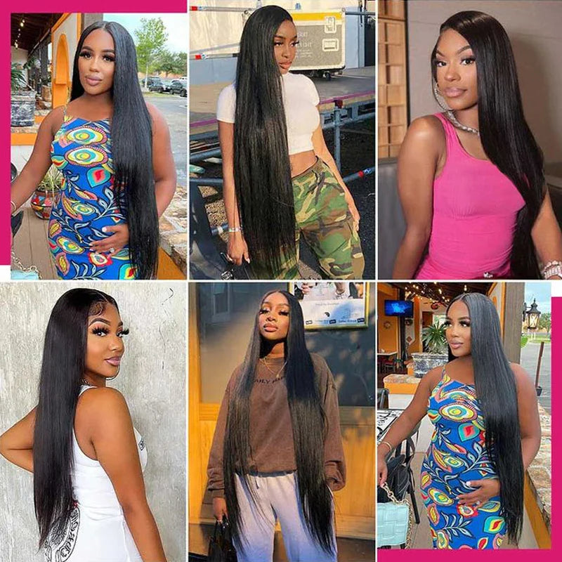 100% Malaysia Human Hair 13x6 Bone Straight Lace Front Human Hair Wigs 30 Inch 13x4 Lace Frontal Wig for Women Pre Plucked LadyShow.Store