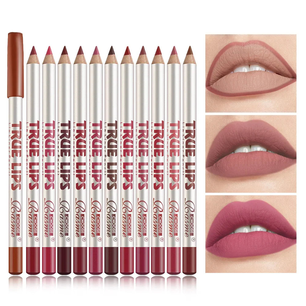 12 pcs Long-Lasting Lipstick Set with Professional Lip Liner Pencil and Matte Lip Gloss for Women Valentine's Day Gifts LadyShow.Store
