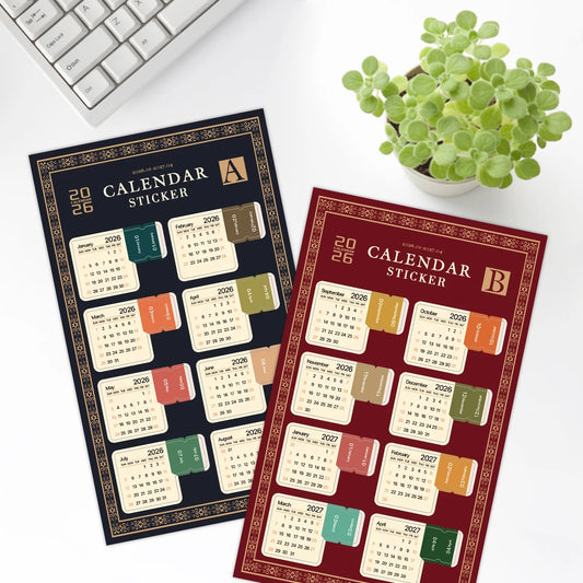 2-Sheet 2026 Calendar Stickers,Tear-Off Date Sheets,Labels For Month Planners,Journals,Diary,Scrapbook,Office&Home Organization Pi-Mart