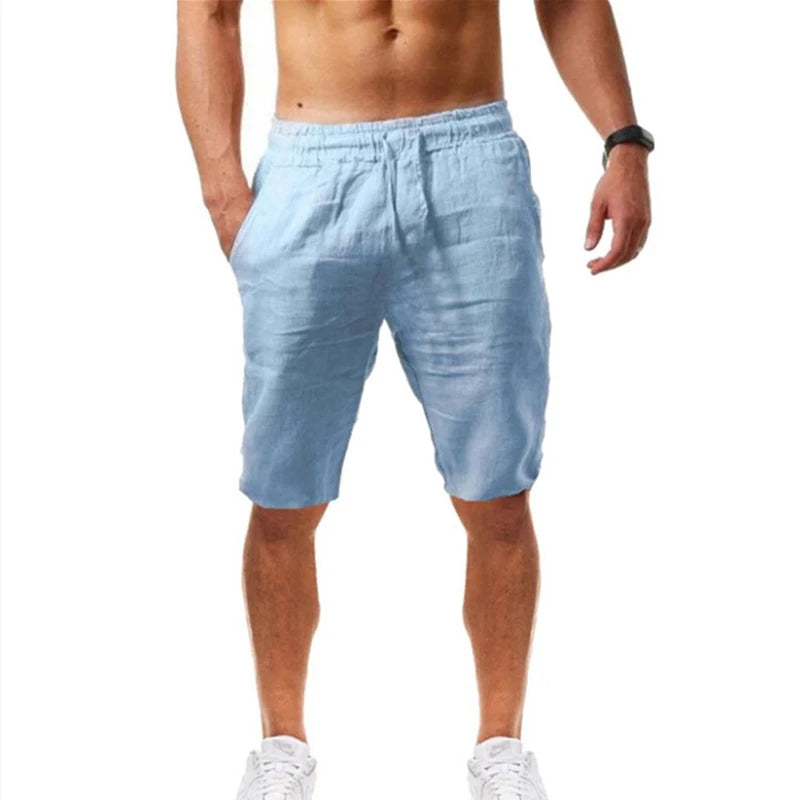 Summer Men Sport Gym Pants Soild Cotton Linen Pants Breathable Casual Training Trousers Joggers Hip Pop Sweatpants Streetwear Pi-Mart