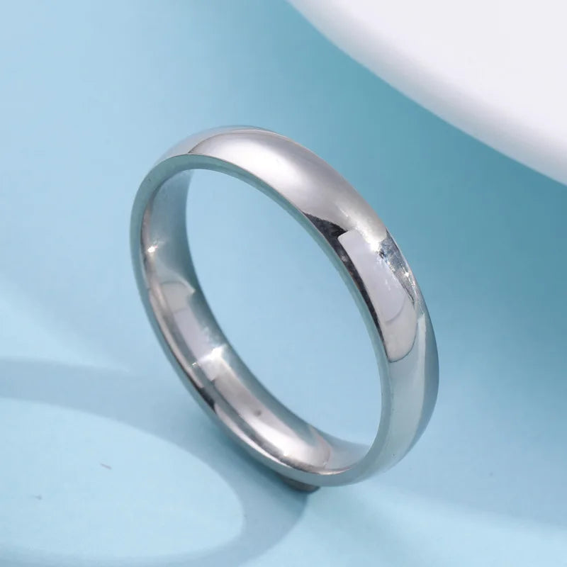 Simple 6mm Titanium Ring Women Men Prevent Allergy High Polished Wedding Rings Stainless Steel Couple Finger Jewelry Gifts Pi-Mart