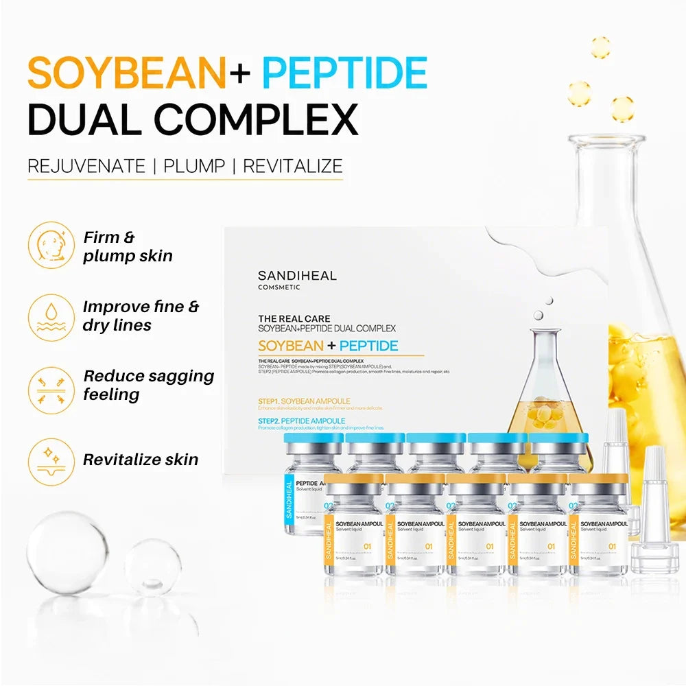 10Vials Copper Peptide Hyaluronic Acid Serum CICA B5 Facial Essence Hydration Korean Skin Care Original Sanendi Beauty Products Tri Light Beauty