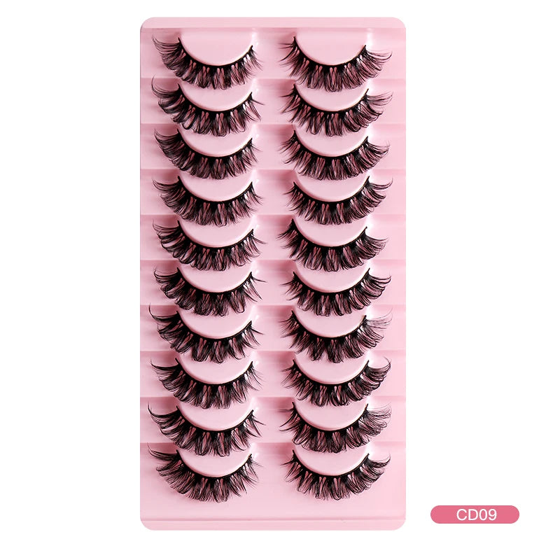 Fashion Russian Strip Lashes 2/5/10 Pairs 3D Mink Lashes Natural Eyelashes Dramatic False Eyelashes Wholesale Eyelash Extension Pi-Mart