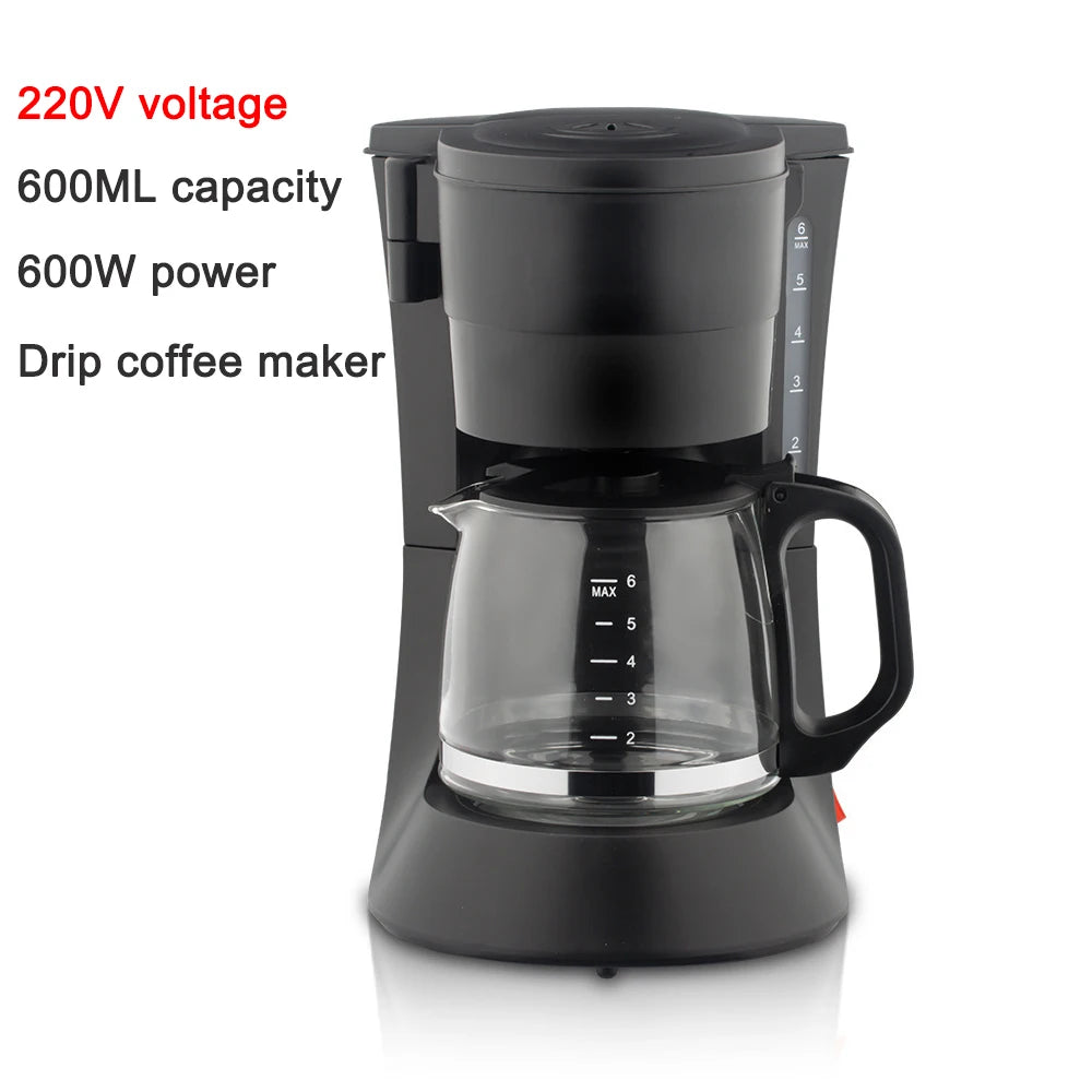 110V Automatic Electric Espresso Coffee Maker Cafe Drip American Latte Coffee Brewing Machine Household Mini Glass Boiler Teapot Pi-Mart