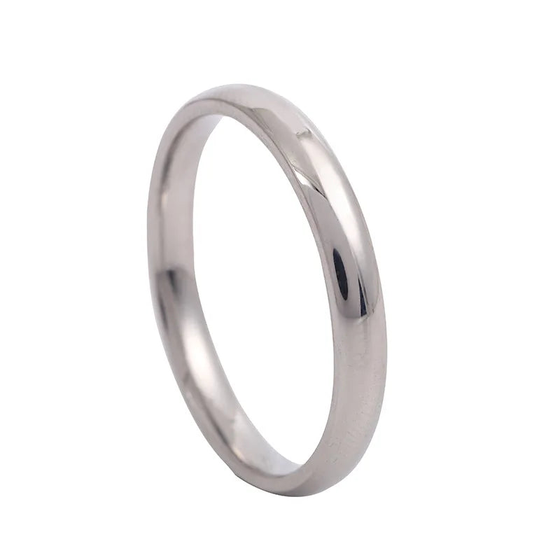 Simple 6mm Titanium Ring Women Men Prevent Allergy High Polished Wedding Rings Stainless Steel Couple Finger Jewelry Gifts Pi-Mart