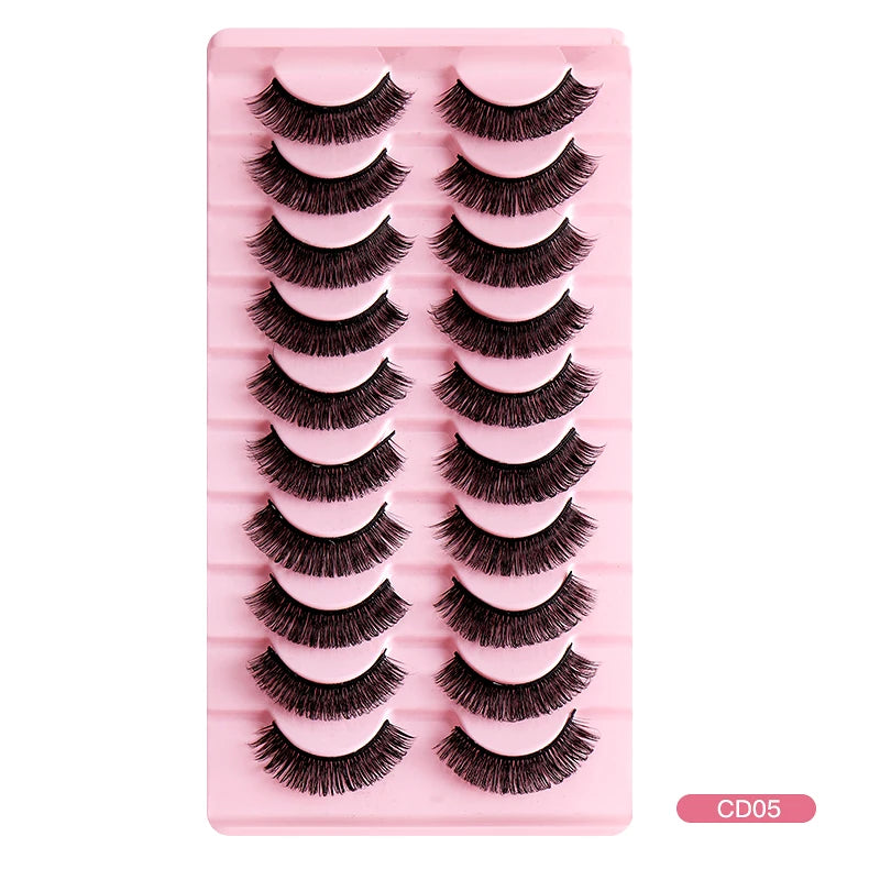 Fashion Russian Strip Lashes 2/5/10 Pairs 3D Mink Lashes Natural Eyelashes Dramatic False Eyelashes Wholesale Eyelash Extension Pi-Mart