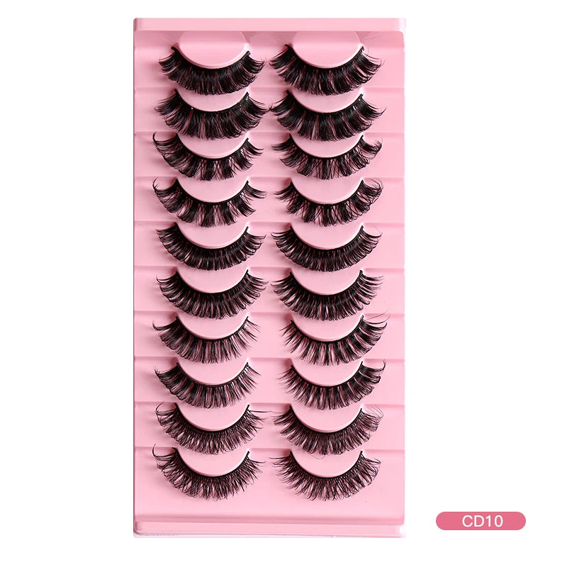 Fashion Russian Strip Lashes 2/5/10 Pairs 3D Mink Lashes Natural Eyelashes Dramatic False Eyelashes Wholesale Eyelash Extension Pi-Mart