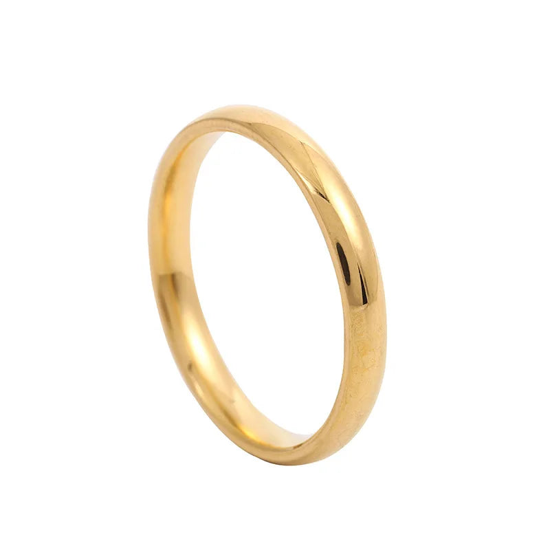 Simple 6mm Titanium Ring Women Men Prevent Allergy High Polished Wedding Rings Stainless Steel Couple Finger Jewelry Gifts Pi-Mart
