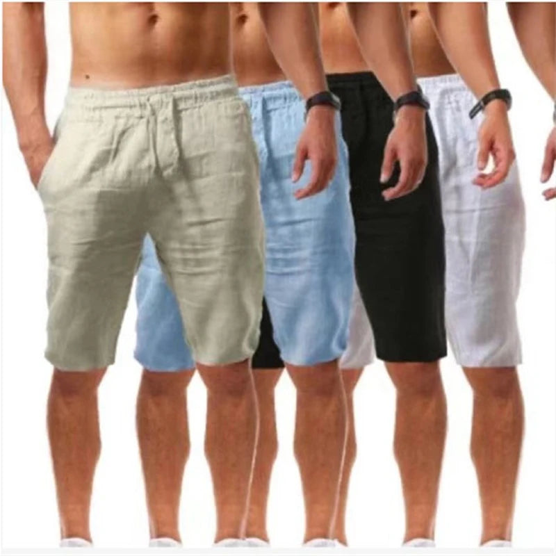 Summer Men Sport Gym Pants Soild Cotton Linen Pants Breathable Casual Training Trousers Joggers Hip Pop Sweatpants Streetwear Pi-Mart