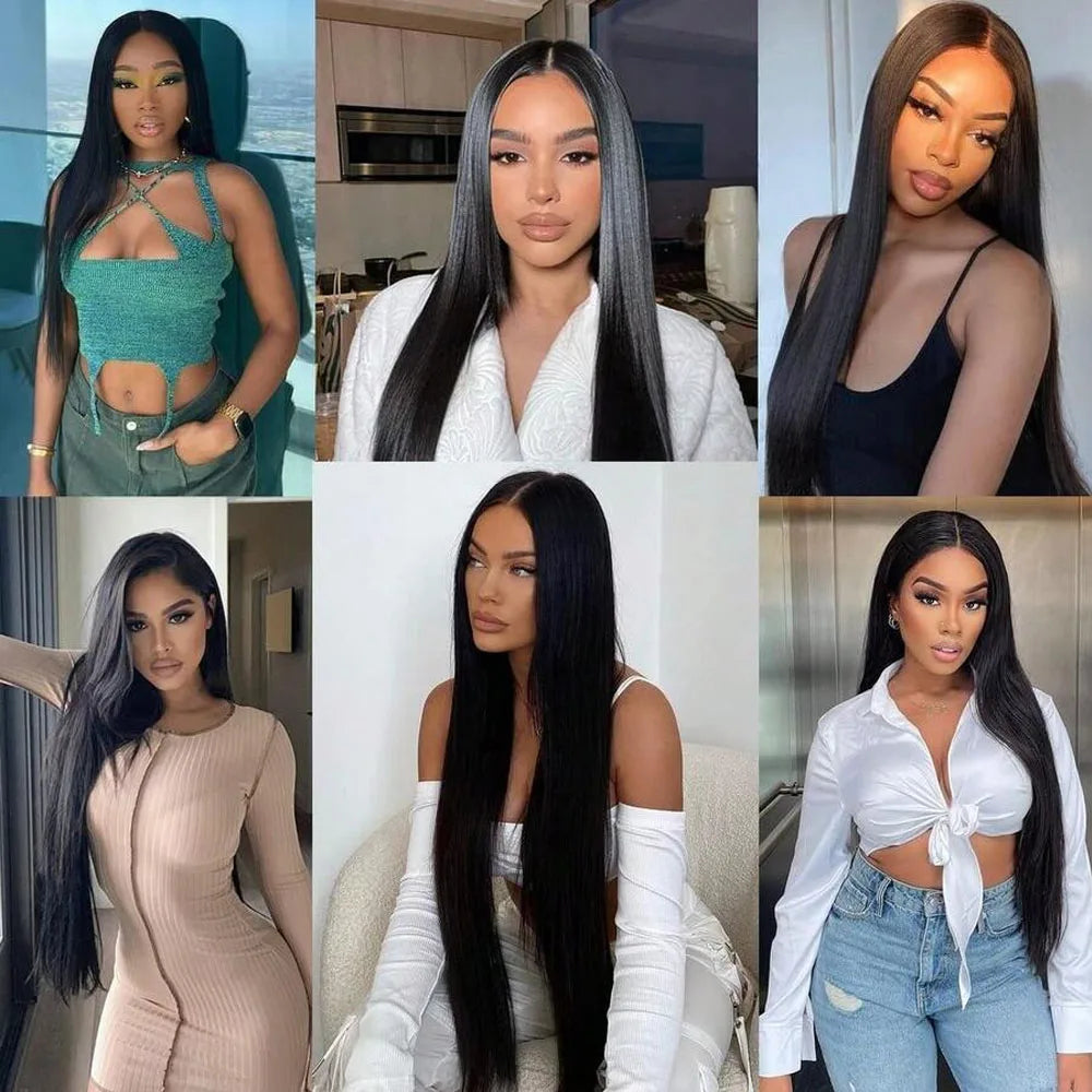 Full Frontal Real HD Lace Wig Human Hair Pre Plucked Bleached Knots 250% Density Straight Human Hair Wigs For Women 26 Inch LadyShow.Store