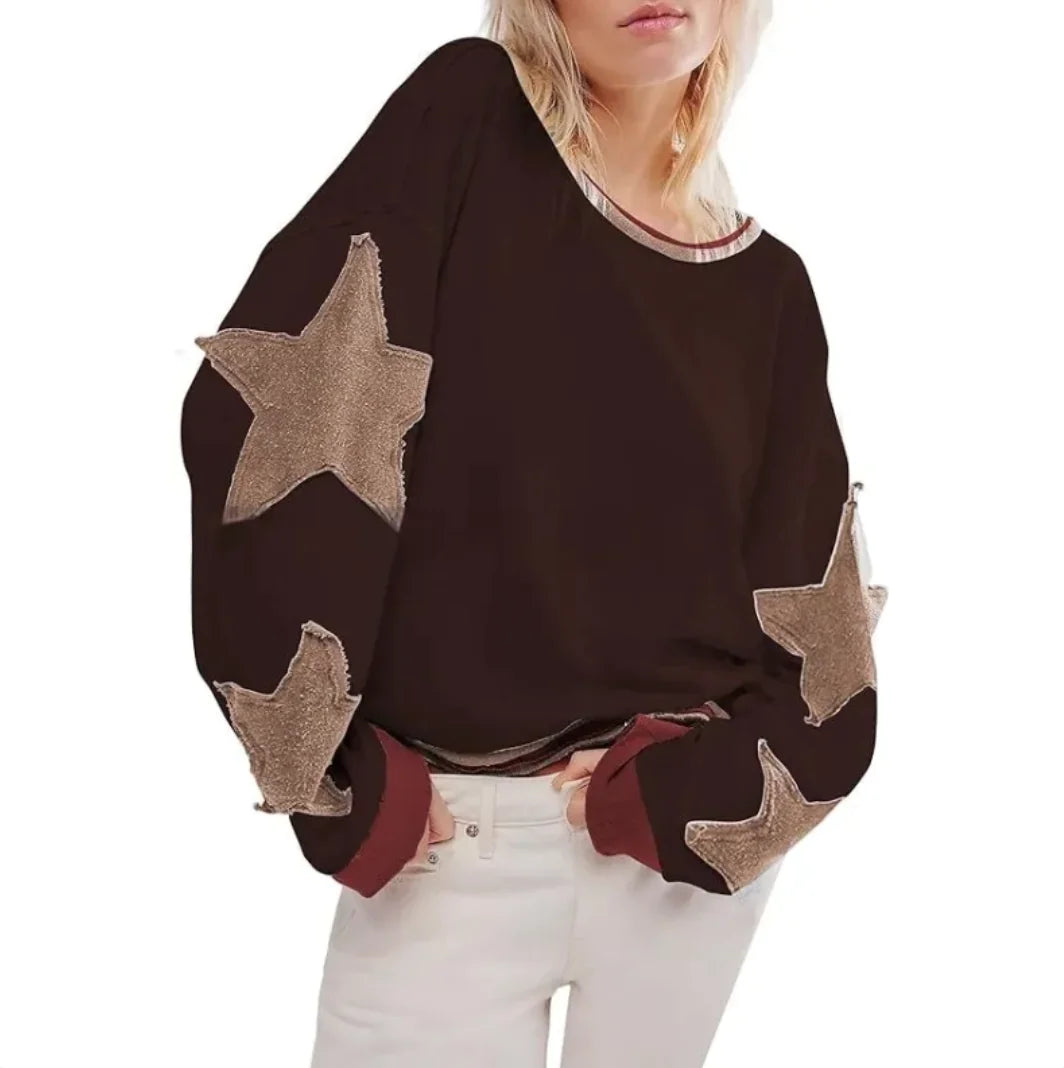 Retro Women's Round Neck Sweater