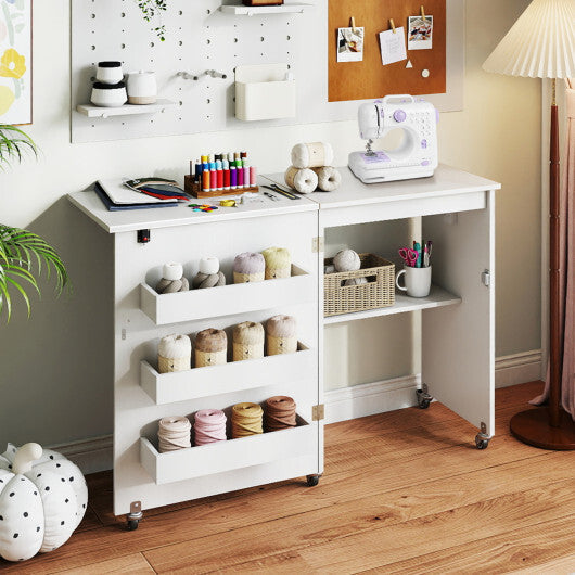 Sewing Machine and Table Set with Charging Station Folding Craft Desk and Beginner Sewing Machine LuxuryLifeWay Online Store
