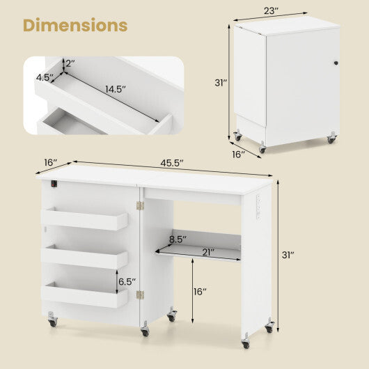 Sewing Machine and Table Set with Charging Station Folding Craft Desk and Beginner Sewing Machine LuxuryLifeWay Online Store