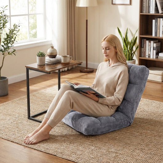 14-Position Adjustable Floor Chair & C-Shaped End Table Set LuxuryLifeWay Online Store