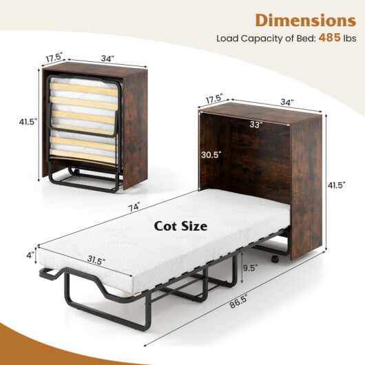 3-Piece Space-Saving Living Room with Teddy Sofa  Display Bookshelf & Foldable Murphy Bed LuxuryLifeWay Online Store