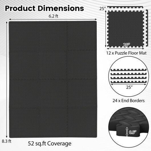 Inflation Free Boxing Set and 12Pcs 1/2" Puzzle Exercise Mat LuxuryLifeWay Online Store
