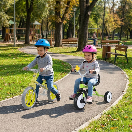 2-Piece Toddler Bike Set: Balance Bike & Tricycle with Basket LuxuryLifeWay Online Store
