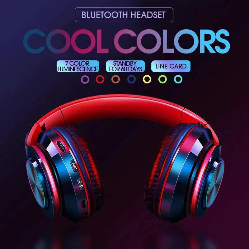 Wireless Bluetooth Headphone with Colorful Lights LuxuryLifeWay Online Store