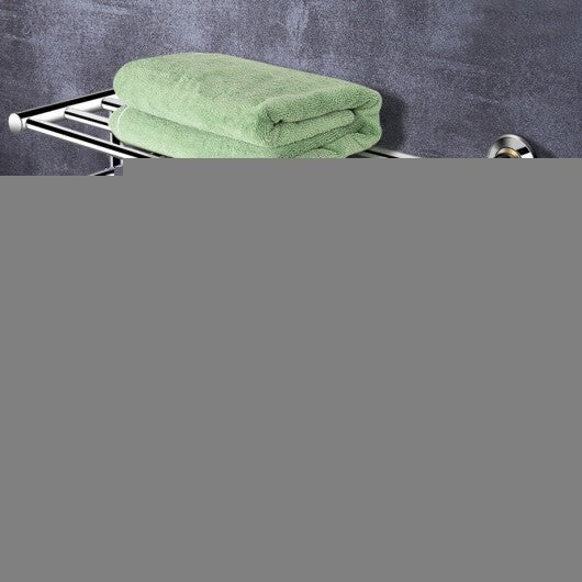 24 Inch Wall Mounted Stainless Steel Towel Storage Rack with 2 Storage Tier LuxuryLifeWay Online Store