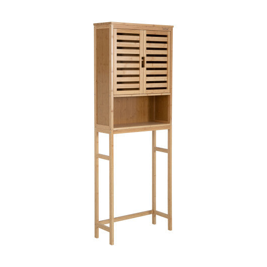 Bamboo Over The Toilet Storage Cabinet Bathroom with Adjustable Shelf-Natural - Color: Natural LuxuryLifeWay Online Store