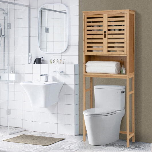 Bamboo Over The Toilet Storage Cabinet Bathroom with Adjustable Shelf-Natural - Color: Natural LuxuryLifeWay Online Store
