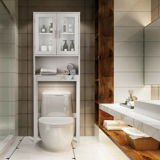 Over the Toilet Bathroom Storage Cabinet with Adjustable Shelf - Color: White LuxuryLifeWay Online Store