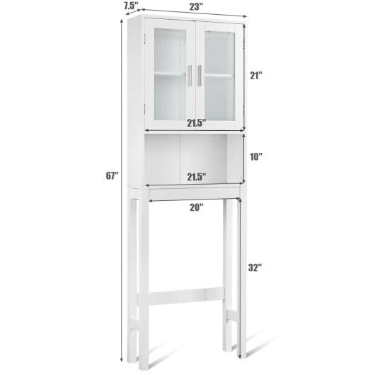 Over the Toilet Bathroom Storage Cabinet with Adjustable Shelf - Color: White LuxuryLifeWay Online Store