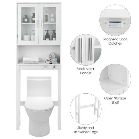Over the Toilet Bathroom Storage Cabinet with Adjustable Shelf - Color: White LuxuryLifeWay Online Store