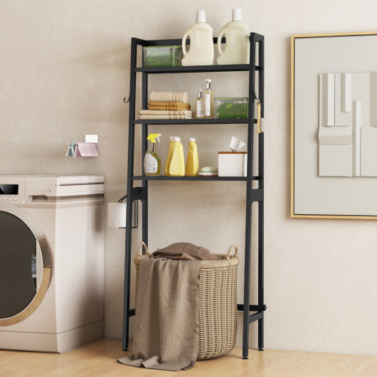 3-Tier Over The Toilet Storage Shelf with Adjustable Bottom Bar-White